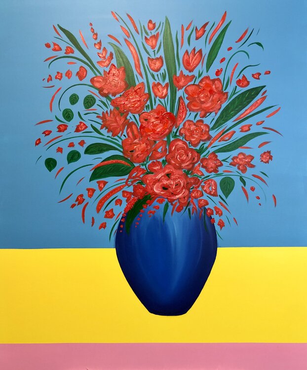 A bouquet of red flowers in a vase Nataliia Krykun