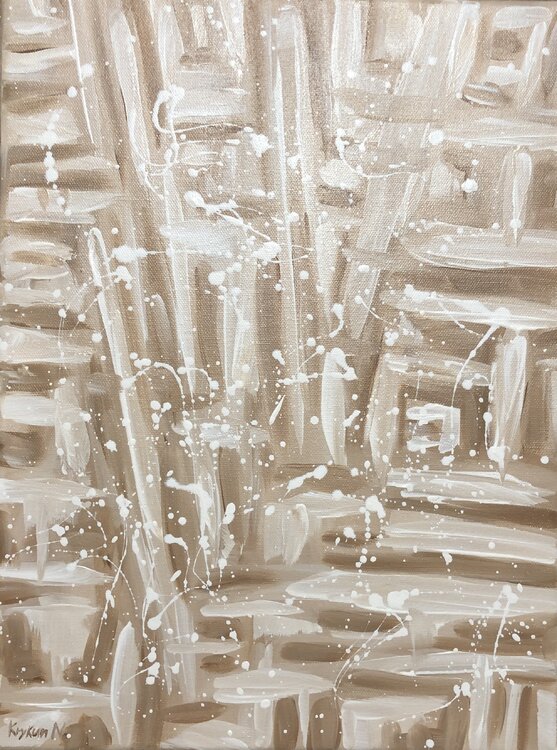 “Sea ​​shore“ black and white abstraction dropping Pop Art Nataliia Krykun