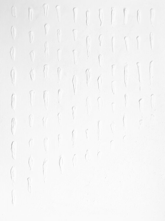 3D "Raindrops" white minimalism abstraction textured Nataliia Krykun
