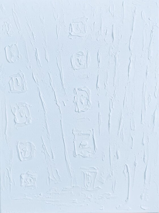 3D "White Seascape abstract" white minimalism plaster textured Nataliia Krykun