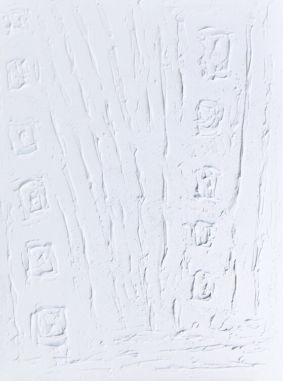 3D "White Seascape abstract" white minimalism plaster textured Nataliia Krykun