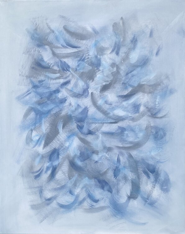 From the series „ Waves in ocean “ 1 - Aesthetic neutral gray style abstraction, minimalism Nataliia Krykun