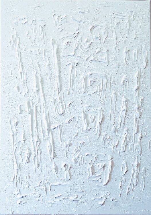 Series "Essential Silence - 2", white abstraction in 3D, textured Nataliia Krykun
