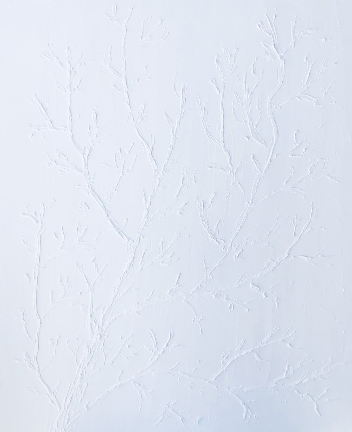 3D „Tree branches“ white textured, minimalistic abstraction Nataliia Krykun