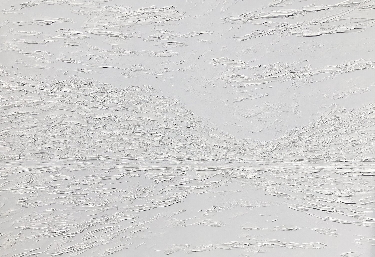 White seascape plaster textured objects 3d minimalism abstraction Nataliia Krykun