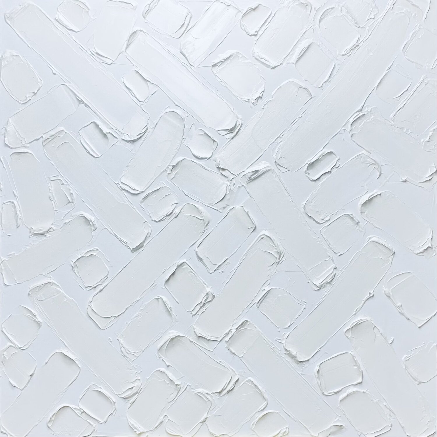 White stripes 2 - 3d textured, plaster Nataliia Krykun