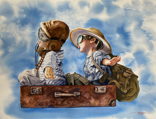 Aviators par Igor Dubovoy, Œuvre sur papier en vente sur Singulart
