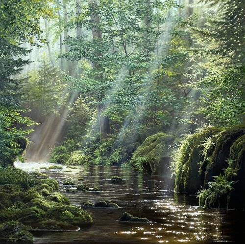 Forest stream von Igor Dubovoy, Malerei kaufen auf Singulart