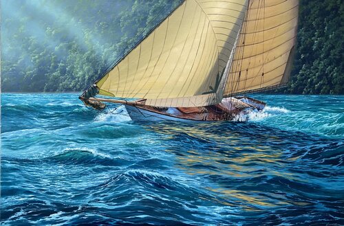 By the wind van Igor Dubovoy, Schilderij te koop op Singulart