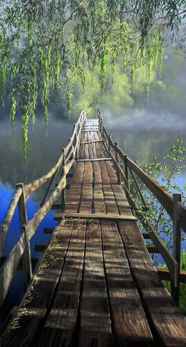 Old bridge van Igor Dubovoy, Schilderij te koop op Singulart