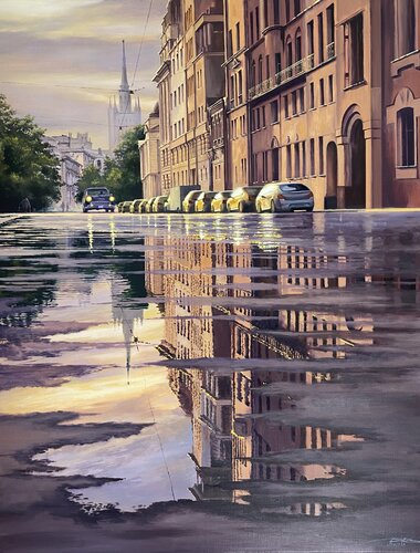 After the raine. Moscow von Igor Dubovoy, Malerei kaufen auf Singulart