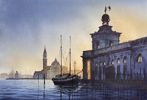 Old custom. Morning in Venice van Igor Dubovoy, Schilderij te koop op Singulart