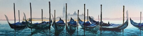 Gondolas. Venice. van Igor Dubovoy, Schilderij te koop op Singulart