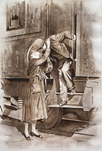 Goodbye kiss van Igor Dubovoy, Schilderij te koop op Singulart