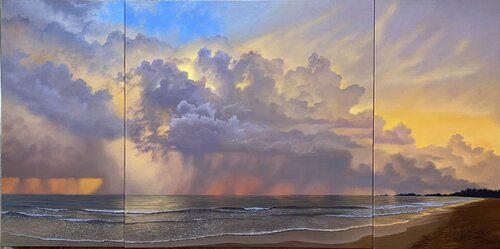 Sri Lanka sunset TRIPTYCH von Igor Dubovoy, Malerei kaufen auf Singulart