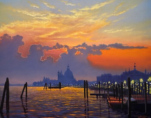 Venice evening by Igor Dubovoy, Painting for Sale on Singulart