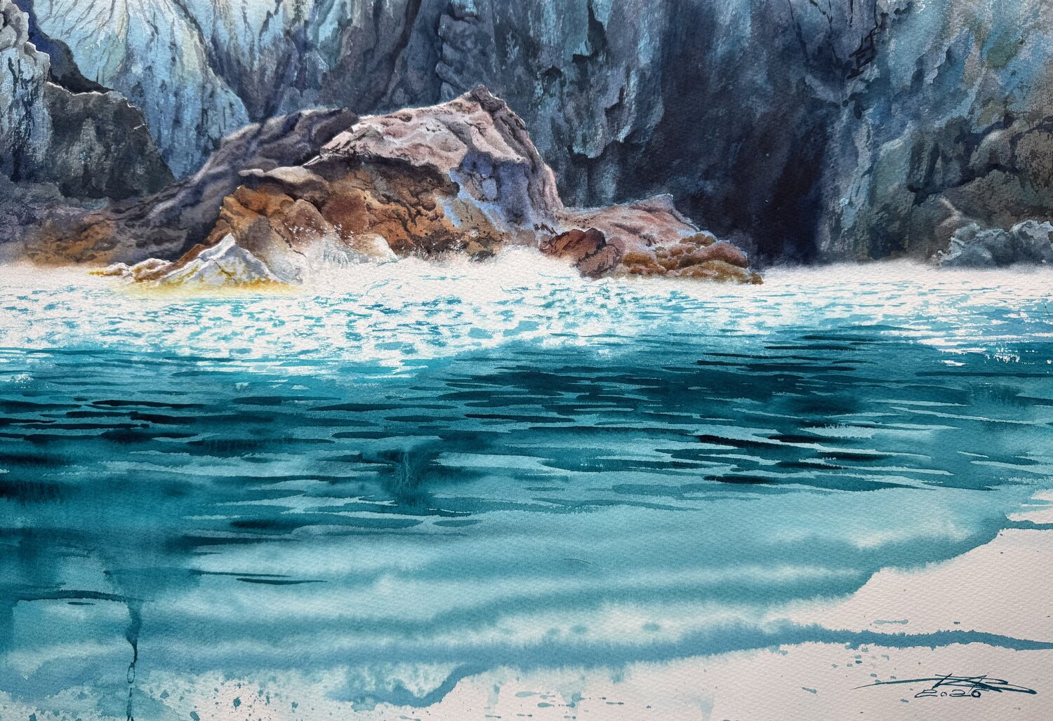 Sea cliffs Igor Dubovoy Origineel schilderij te koop