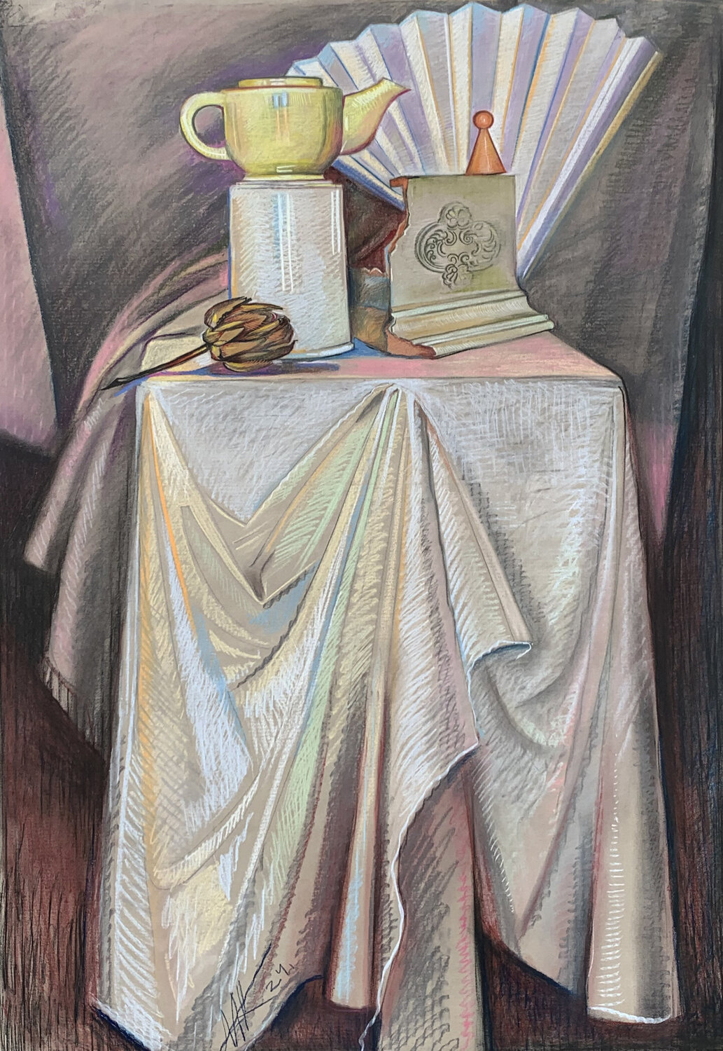 Still Life with Paper Fan Anna Artemenko