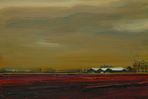 Lowlands - Barns di Alice Brasser, Pittura in vendita su Singulart