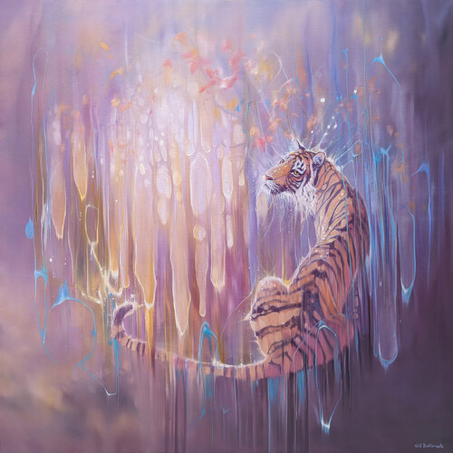 Tiger in the Ether von Gill Bustamante, Malerei kaufen auf Singulart