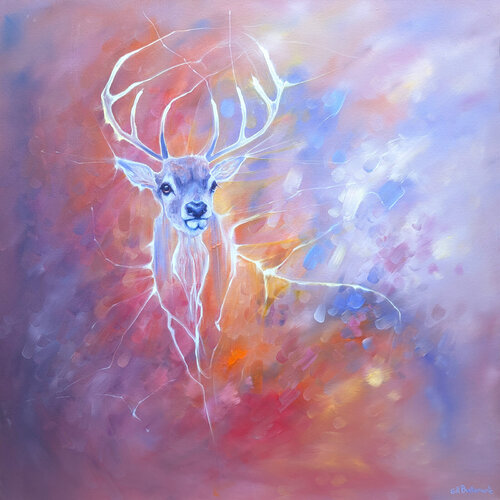 Stag in the Ether by Gill Bustamante, Painting for Sale on Singulart