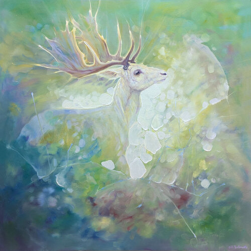 White Hart Rising by Gill Bustamante, Painting for Sale on Singulart