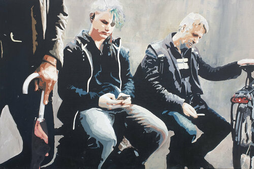 Berlin 5.10. 2017   10.27am di Miguel Moran, Pittura in vendita su Singulart