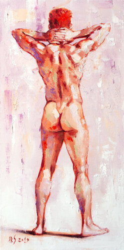A Study of a Standing Nude Male Model #3 by Yaroslav Sobol, Painting for Sale on Singulart