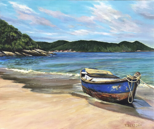 "The blue boat" van Ricardo Fabian Bertona, Schilderij te koop op Singulart