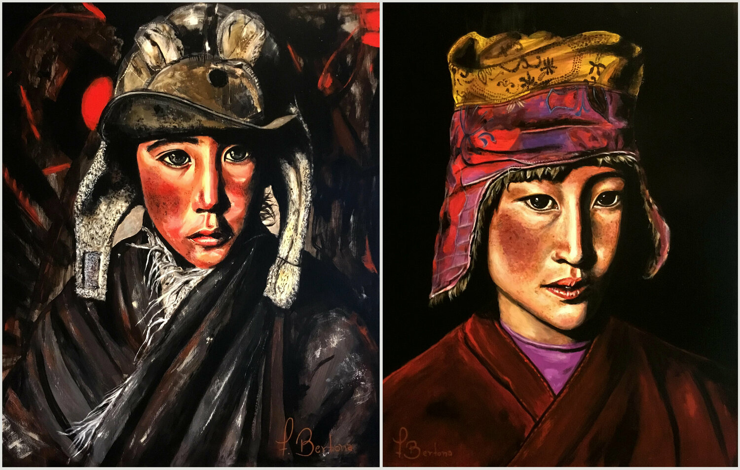 Tibet I  y  Tibet II Ricardo Fabian Bertona Originalgemälde zu verkaufen