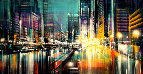 Downtown Bridge di Bianca Prettau, Pittura in vendita su Singulart