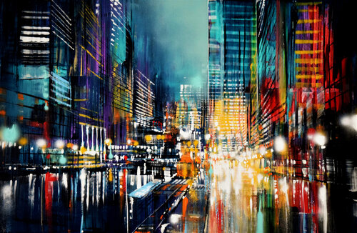 Bridge Downtown di Bianca Prettau, Pittura in vendita su Singulart