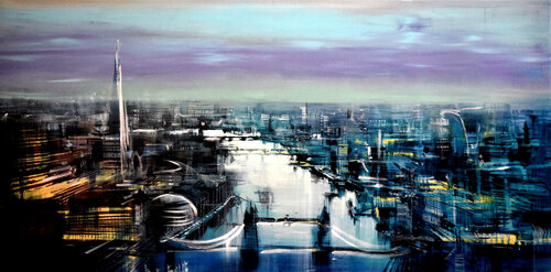 The Thames and the City di Bianca Prettau, Pittura in vendita su Singulart