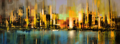 Piers at Sunset di Bianca Prettau, Pittura in vendita su Singulart