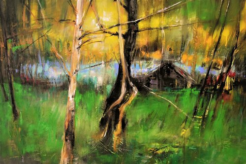 Winter's End - study for a monumental piece van Bianca Prettau, Schilderij te koop op Singulart