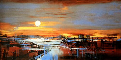 Toxic Sunset van Bianca Prettau, Schilderij te koop op Singulart
