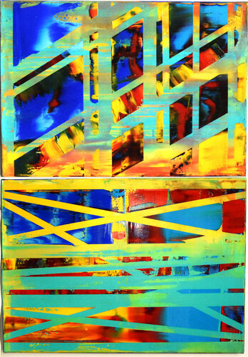 DIY The Flag - diptych van Bianca Prettau, Schilderij te koop op Singulart