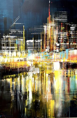 Oostende by Night van Bianca Prettau, Schilderij te koop op Singulart