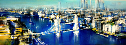 Postcard white Thames van Bianca Prettau, Schilderij te koop op Singulart