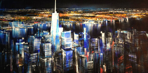 By Night #3 van Bianca Prettau, Schilderij te koop op Singulart