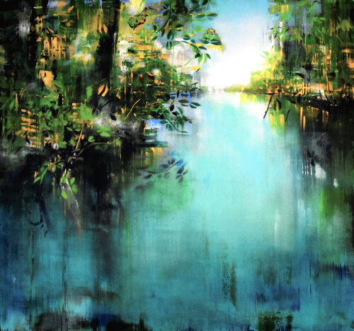 Rombo Bitterroot river van Bianca Prettau, Schilderij te koop op Singulart