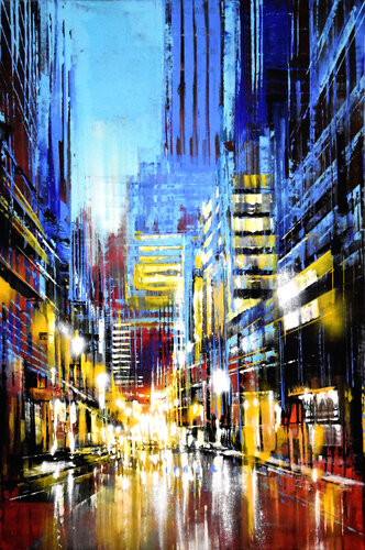 Avenue in Canary Wharf van Bianca Prettau, Schilderij te koop op Singulart