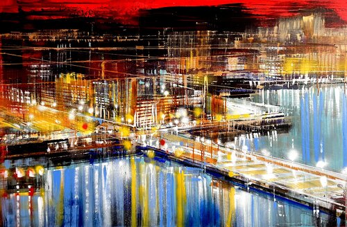 The city and the volcano van Bianca Prettau, Schilderij te koop op Singulart