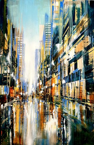 Canary’s broad avenue (vertical) von Bianca Prettau, Malerei kaufen auf Singulart