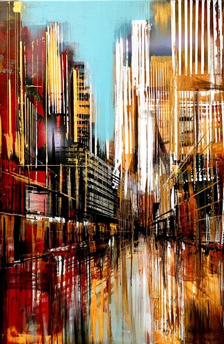 Autumn on Wall Street van Bianca Prettau, Schilderij te koop op Singulart