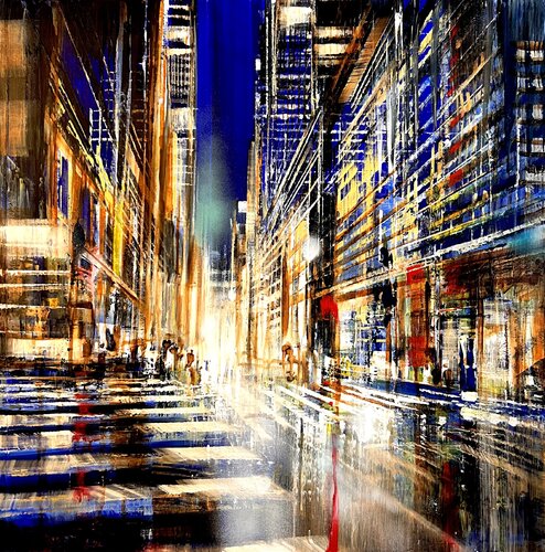 Central Fifth Av evening van Bianca Prettau, Schilderij te koop op Singulart