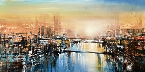 Suburbaine Kanal van Bianca Prettau, Schilderij te koop op Singulart