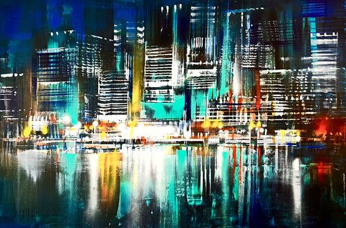 Shore blues - teals von Bianca Prettau, Malerei kaufen auf Singulart