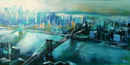 Along the Hudson van Bianca Prettau, Schilderij te koop op Singulart