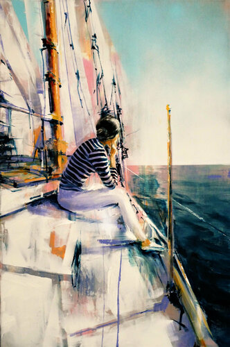 Sailboat Starboard di Bianca Prettau, Pittura in vendita su Singulart